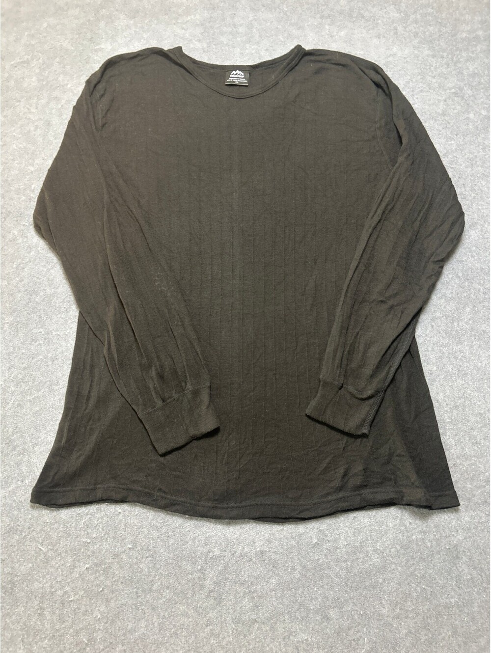 ColdPruf Womens 2XL Black Rib Knit Thermal Shirt Long Sleeve Base Layer Top